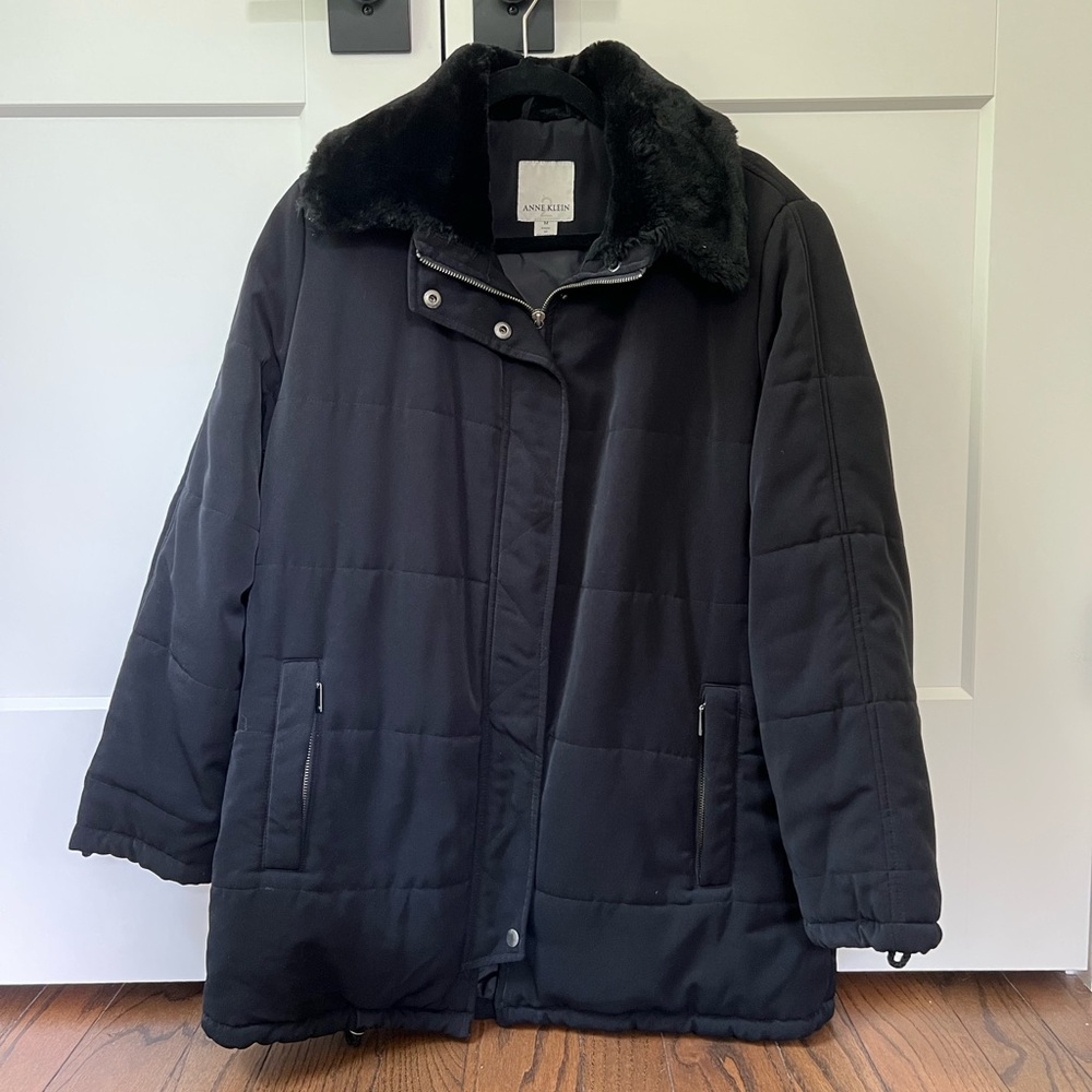Anne Klein Black Quilted Winter Jacket